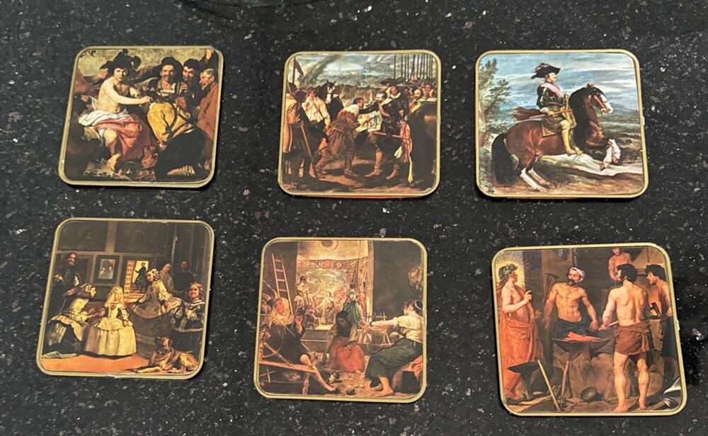 Diego Velazquez Fine Art Coasters (6) Square Felt Backing Baroque Western Art